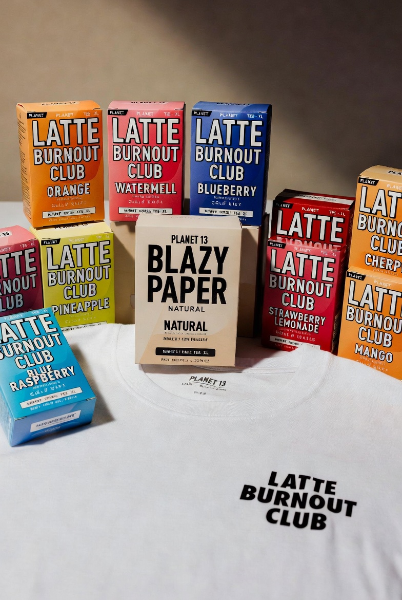 buy Latte Burnout Club t-shirt XL online